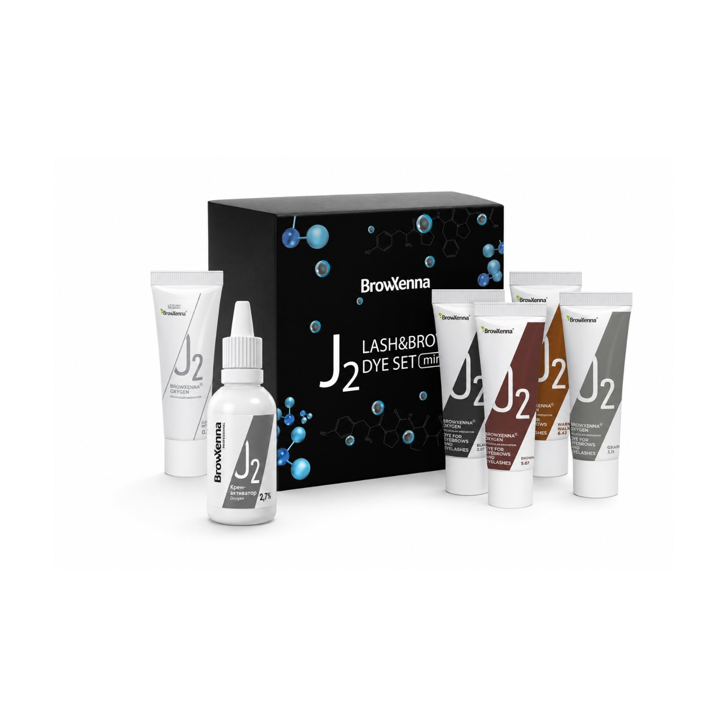 Набор для окрашивания для бровей и ресниц BrowXenna® OXYGEN J2, mini.