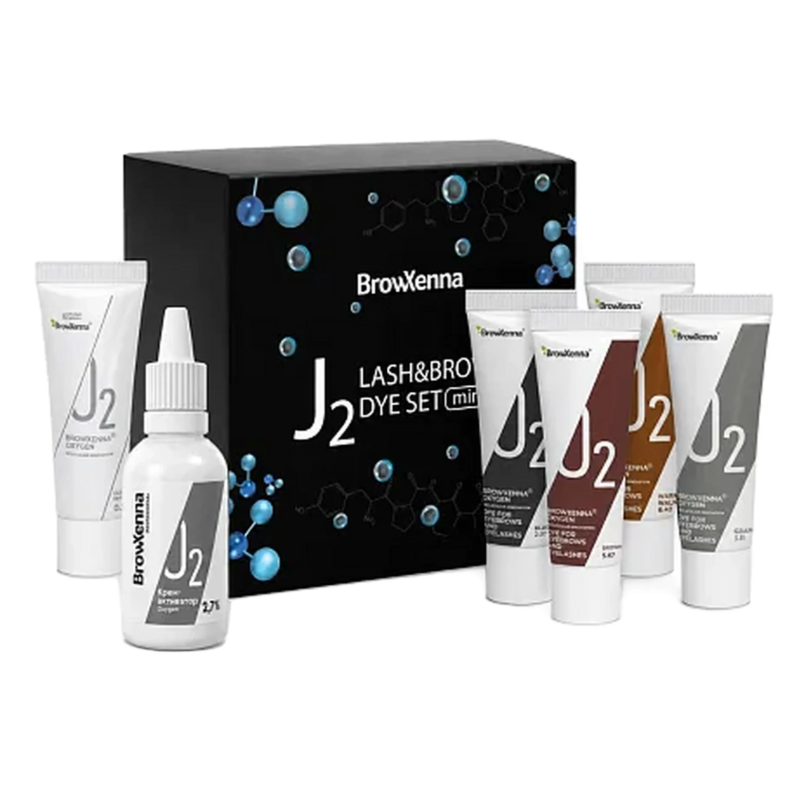 Набор для окрашивания для бровей и ресниц BrowXenna® OXYGEN J2, mini.