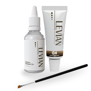 Набор краски Levian №4 (1 краска Soft Brown, оксид, кисть), 1 шт.