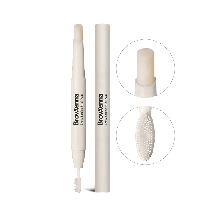 Воск-стик для укладки и ухода за бровями с щеточкой Brow Sculpt Stick Wax BrowXenna